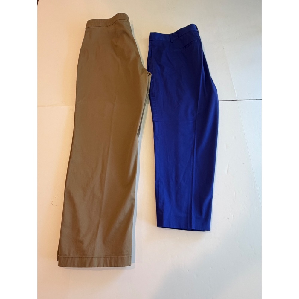 Coldwater Creek Khaki Tan Stretch Cotton Jones NY Pants Womens P14 2pc lot